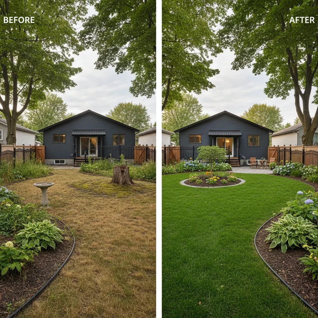 Excavating contractor transformation - before and after by Legacy Landscaping Etobicoke in Etobicoke
